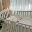 Set lenjerie de schimb pentru patut bebe 3 piese Velvet roz (5)